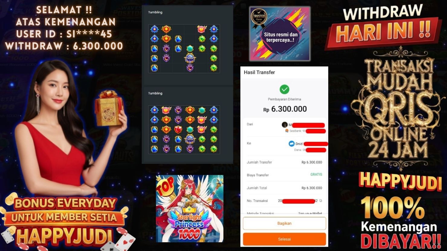 HAPPYJUDI JACKPOT SLOT STARLIGHT PRINCESS 1000